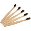 GANAZONO Charcoal Toothbrushes 10pcs Pack Soft Bristle Manual Toothbrushes with Natural Handle Disposable Travel Oral Care for Adults Random Color view 1