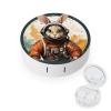 FodPand A Cartoon Rabbit Wearing A Space Suit Contact Lens Case Portable Contact Lens Applicator Removal Tool Kit Cute Round Eyeglass Cases with Mirror for Daily Vision Care And Outdoor Use view 1