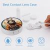 FodPand A Cartoon Rabbit Wearing A Space Suit Contact Lens Case Portable Contact Lens Applicator Removal Tool Kit Cute Round Eyeglass Cases with Mirror for Daily Vision Care And Outdoor Use view 3