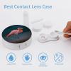 FodPand Vivid Flamingo Contact Lens Case Portable Contact Lens Applicator Removal Tool Kit Cute Round Eyeglass Cases with Mirror for Daily Vision Care And Outdoor Use view 3