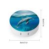 FodPand Swimming Dolphin in Blue Sea Contact Lens Case Portable Contact Lens Applicator Removal Tool Kit Cute Round Eyeglass Cases with Mirror for Daily Vision Care And Outdoor Use view 2