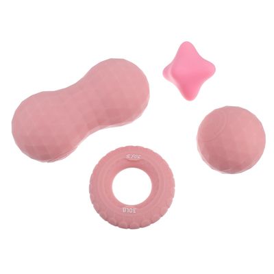Hohopeti 4pcs Yoga Massage Ball Kit for Muscle Relaxation Pink Sports Massage Balls for Hand and Foot Myofascial Release Wellness Tool Set for Physical Therapy