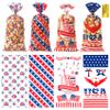 4th of July Cellophane Treat Bags, 120 PCS 4th of July Gift Bag, Patriotic Treat Bags, Plastic Red Blue and White Candy Cookie Goodie Snack Bag for Independence Day Fourth of July Party Favor Supplies view 1
