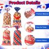 4th of July Cellophane Treat Bags, 120 PCS 4th of July Gift Bag, Patriotic Treat Bags, Plastic Red Blue and White Candy Cookie Goodie Snack Bag for Independence Day Fourth of July Party Favor Supplies view 3