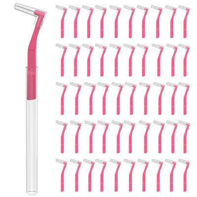 50 Angle Interdental Brushes with Extended Handle, Extra Tight(0.6mm)
