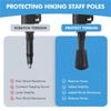 100pcs Trekking Pole Tips Replacement Protectors Walking Stick Rubber Cane Ski Tip Protector view 3