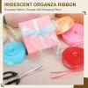DEFANEX Iridescent Organza Ribbon (1-1/2" x 49 Yards, Gold) Shimmer Fishtail Fabric Ribbons - Sparkly Practical, for Wedding Party Cake Flower DIY Decorations view 4