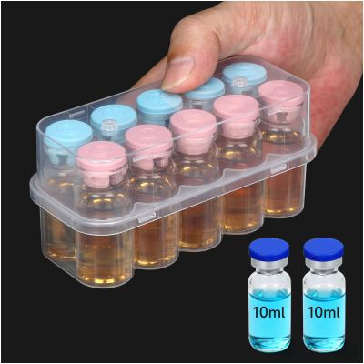 BawnBox 4PCS Peptide Case for Fridge 10-Slot, 3ml Vial Storage Case for Refrigerator, Insulin Cooler Travel Case TSA Approved, 3ml Peptide Vial Storage Holder for Insulin, GLP-1, Peptides - Clear