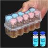 BawnBox 4PCS Peptide Case for Fridge 10-Slot, 3ml Vial Storage Case for Refrigerator, Insulin Cooler Travel Case TSA Approved, 3ml Peptide Vial Storage Holder for Insulin, GLP-1, Peptides - Clear view 1