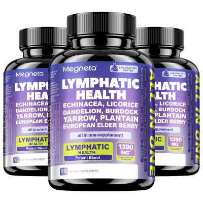 MEGNETA Lymphatic Drainage Capsules - |with Echinacea | Elderberry | Dandelion - 90 Day Supply