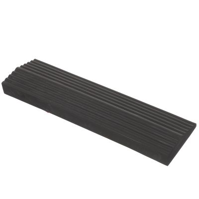 BUTIFULSIC Rubber Threshold Ramp Mat for Sweeping Robot, Home Entry Slope Ramp Pad, Black Interlocking Geometric Pattern for Indoor Doorstep Assistance