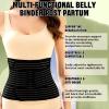 Black Abdominal Binder Belly Wrap Compression Support Postpartum Recovery M view 3