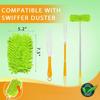 10 Pack Reusable Duster Refills for Swiffer Duster with Extendable Handle, Washable Microfiber Dust Cleaning Kit for Ceiling Fan, Blinds, Furniture, Home Cleaning (10pcs Orange) view 2