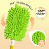 10 Pack Reusable Duster Refills for Swiffer Duster with Extendable Handle, Washable Microfiber Dust Cleaning Kit for Ceiling Fan, Blinds, Furniture, Home Cleaning (10pcs Orange) view 3