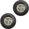 2 Digital Cigar Humidor Hygrometer Thermometer Temperature Round Black Gauge New Aftermarket Replacement view 1