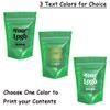 100PCS Customized Stand-Up Zipper Packaging Bags,Transparent Resealable Mylar Pouch,Single-Color Printing for Logo, QR Code & Design (Green, 10 * 15CM/4.0"*6.0"-100PCS-One Color Print) view 2