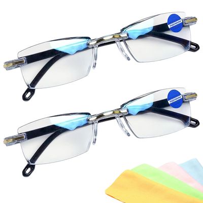 2026 New Blue Auto Focus Glasses Self Adjusting For Women & Men, Intelligent Dual Focus Eye Glasses Far And Near (2pcs)
