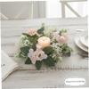 2 Pieces Floral Candle Rings, Candle Rings for Pillars, 9.84 Inch Polyester Tabletop Decor for Wedding, Spring, Farmhouse and Rustic Home view 4