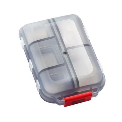 10 Compartment Small Pill Box, Travel Pill Organizer, Travel Medication Holder Dispenser Case Kit, Daily Portable Medicine Vitamin Container (Black)