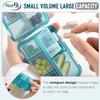 10 Compartment Small Pill Box, Travel Pill Organizer, Travel Medication Holder Dispenser Case Kit, Daily Portable Medicine Vitamin Container (Green) view 3