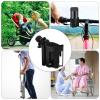 DONFAMDS Universal Walker Cup Holder with Phone Stand, Black 2-in-1 Stroller and Wheelchair Drink Holder for Seniors, Bicycle Handlebar and Mobility Aid Accessories view 3