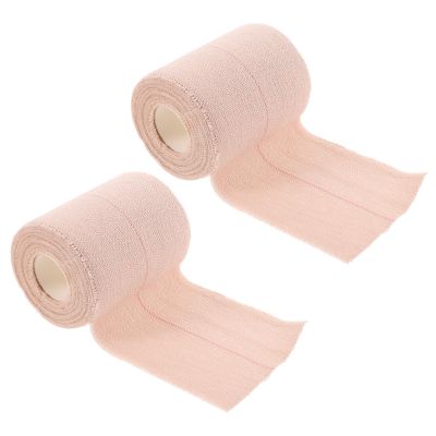 VILLCASE Elastic Sports Tape 2 Rolls 7.5cm X 4.5m Self-Adhesive Breathable Wrap for Compression and Injury Support, Skin Color Elastic Bandage for Training and First Aid