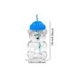 predolo Bear Shaped Glass Cup Multipurpose Decorative Transparent Drinking Cup Cute Bear Glass Cup with Straw Lid Beverage Container Crafted from Transparent, Blue view 3