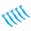 WESIEVYA 5pcs Double Head Denture Toothbrushes Blue, Dual Sided Cleaning Brush for Home Denture Care, Personal Oral Hygiene Tool for False Teeth Maintenance view 1