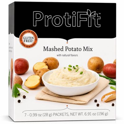 ProtiFit Protein Mashed Potato Mix, 15g Protein, 110 Calories, Low Sugar, Low Fat, Gluten Free, 7 Servings Per Box