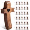 Apexion Wooden Cross Fidget Cross My Heart, 30pcs Fidget for Clutching Stress Relief Religious Encouragement Gifts view 1