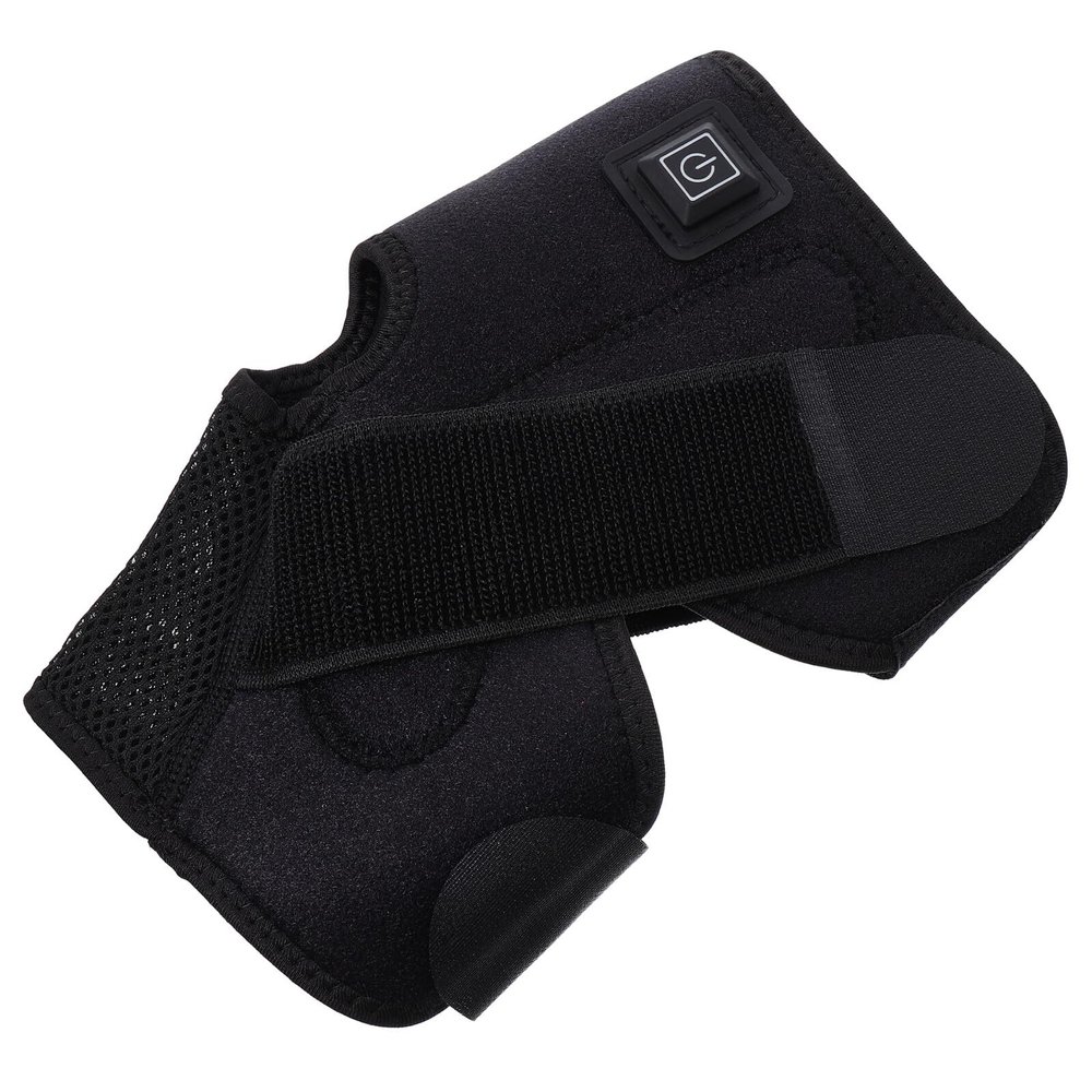LRXIYODE Heated Ankle Support Brace Compression Wrap for Sprained Ankle Achilles Tendon Relief with Dual-directional Stabilizing Strap, Black Injury and Fatigue Relief