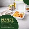 100% Compostable Clamshell Take Out Food Containers 6X6" 50-Pack Heavy-Duty Quality to go Containers, Natural Disposable Bagasse, Eco-Friendly Biodegradable Made of Sugar Cane Fibers view 3