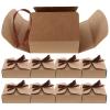 FOYTOKI 20pcs Kraft Paper Pastry Boxes 14x14x5cm Square Wrapping Packaging Cases for Snowflake Crisp Nougat Egg Tart Bakery Treats Storage view 1
