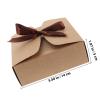 FOYTOKI 20pcs Kraft Paper Pastry Boxes 14x14x5cm Square Wrapping Packaging Cases for Snowflake Crisp Nougat Egg Tart Bakery Treats Storage view 2