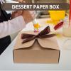 FOYTOKI 20pcs Kraft Paper Pastry Boxes 14x14x5cm Square Wrapping Packaging Cases for Snowflake Crisp Nougat Egg Tart Bakery Treats Storage view 4