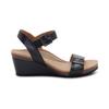 Aetrex Naomi Women's Orthopedic Arch Support Wedge Sandal Adjustable Leather Wedge with Cushioned Footbed, Stable Platform Heel & All-Day Walking Comfort, Black view 3