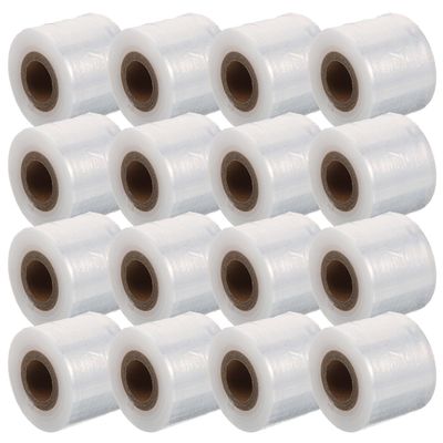 HEANUJJ 16 Rolls 5cm Broad Food-safe Stretch Foil Wrap and Plastic Cling Film for Takeout Packaging and Fresh-keeping, Mini Stretch Wrap Roll for Catering and Household Use