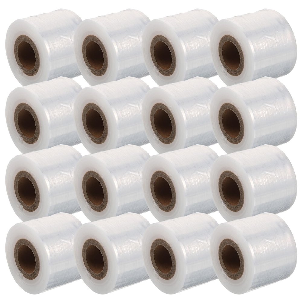 HEANUJJ 16 Rolls 5cm Broad Food-safe Stretch Foil Wrap and Plastic Cling Film for Takeout Packaging and Fresh-keeping, Mini Stretch Wrap Roll for Catering and Household Use