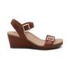 Aetrex Women Naomi Orthopedic Wedge Sandal with Arch Support - Adjustable Leather Wedge Heels Cushioned Footbed Pain Relief Comfort Walking Shoes Off White Stable Fit view 2