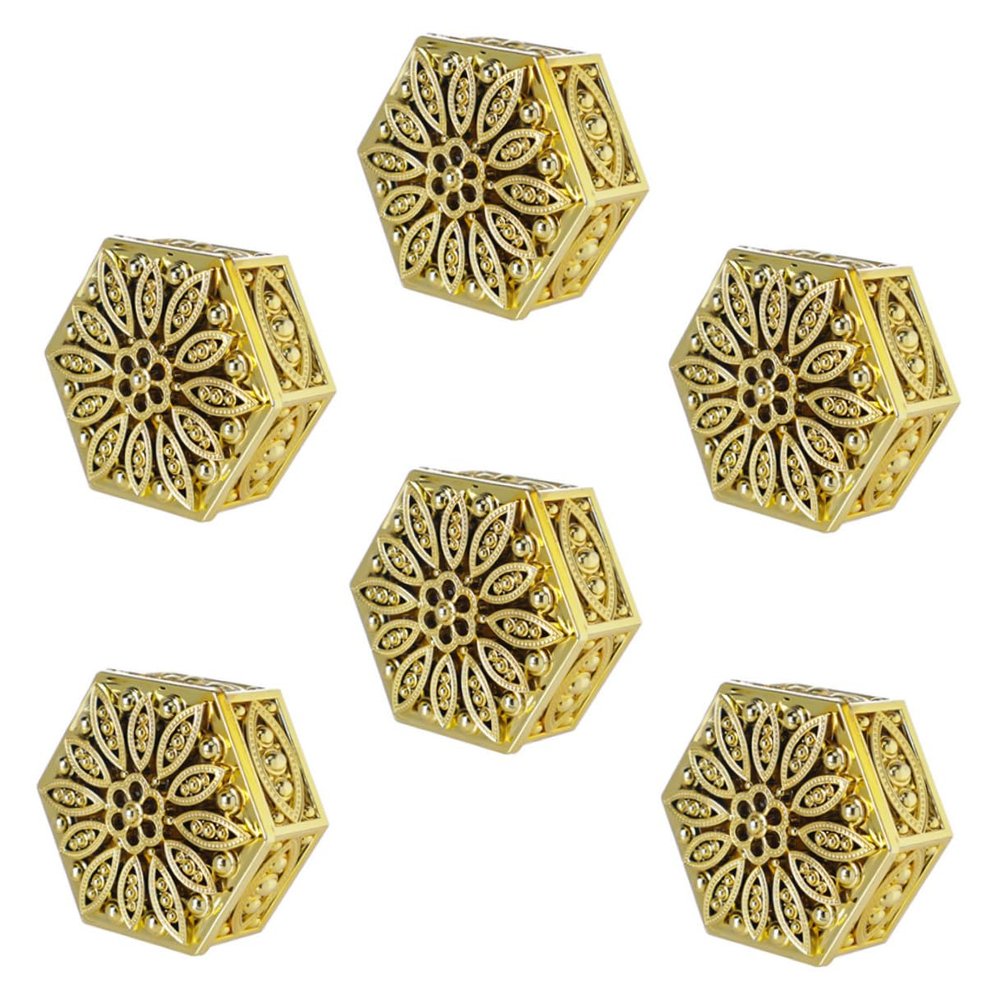 NULYLU Hexagonal Hollow Wedding Candy Boxes 6pcs Set, European Style Small Plastic Candy Boxes with Lid for Party Favors and Wedding Decorations
