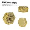 NULYLU Hexagonal Hollow Wedding Candy Boxes 6pcs Set, European Style Small Plastic Candy Boxes with Lid for Party Favors and Wedding Decorations view 3