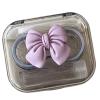 Guaber Lovely Bowknot Decors Contacts Lens Holder Case Container Box for Safe Storage and Easy Portability with Wearing Tool Contacts Lens Case view 1