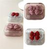 Guaber Lovely Bowknot Decors Contacts Lens Holder Case Container Box for Safe Storage and Easy Portability with Wearing Tool Contacts Lens Case view 2
