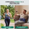 Burrki Cordless Heating Pad for Back, 2-in-1 Wired & Wireless Lower Back Massager with Heat, Rechargeable Wearable Heating Pad for Back Pain Relief Sciatica Lumbar Gifts for Father Men Women Mom view 2