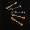 Lotion Spatula 50 Pcs Plastic Cosmetic Spatulas Scoop Eye Cream Applicator Anti Wrinkle Massager Sticks Mask For Cream Moisturizers Skincare(Brown) view 4