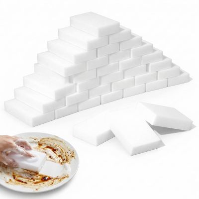 100 Pack Magic Sponges Cleaning Eraser, Multifunctional Melamine Sponge for Multi-Surface Household Cleaning, Bathroom, Kitchen, Floor, Wall and Baseboard