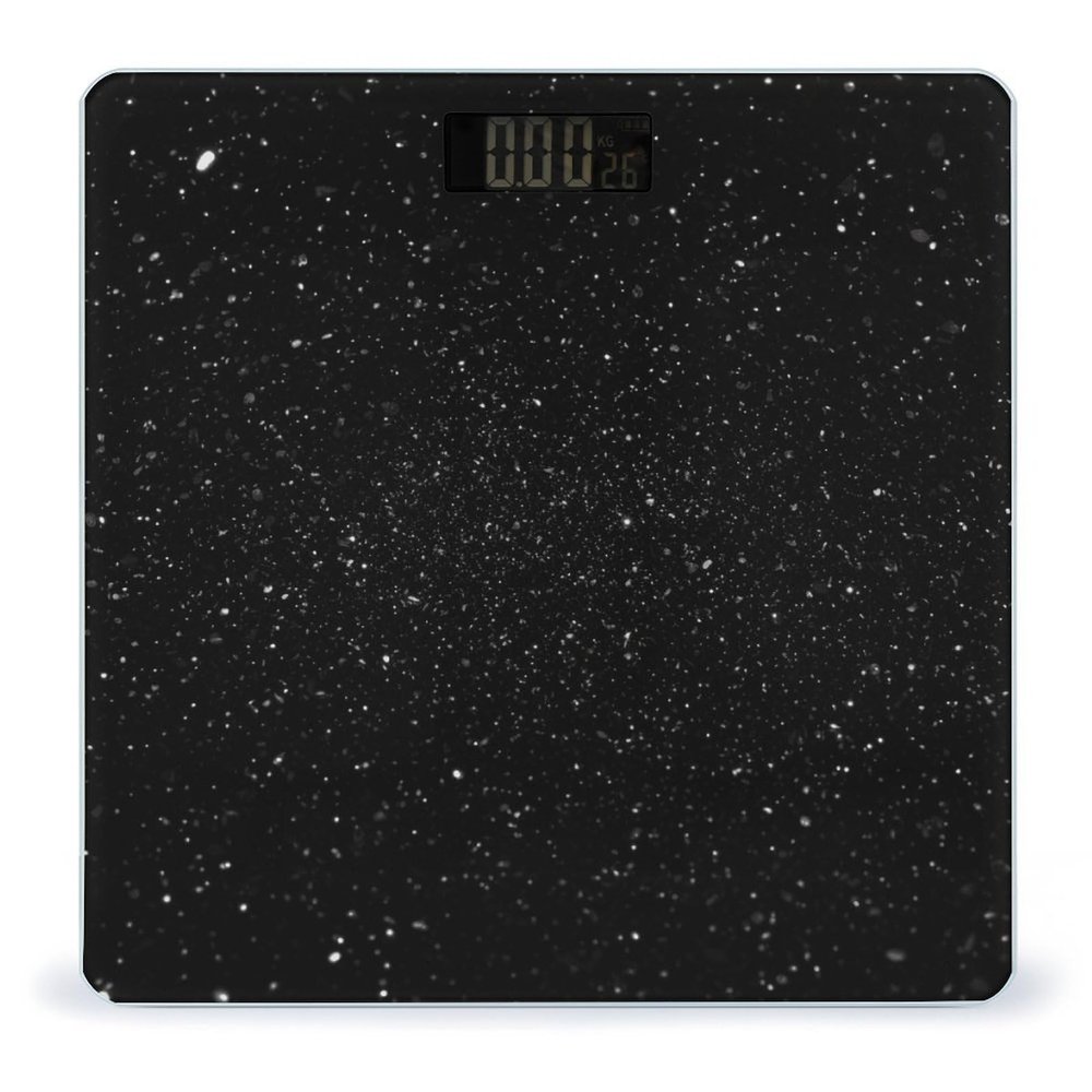 Black Glitter Scale for Body Weight Safe Rounded Corners Tempered Glass Digital Bathroom Scale LED Display 400lb Capacity Weight Scales with High Precision Sensors