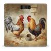 Chicken and Rooster Print Scale for Body Weight Safe Rounded Corners Tempered Glass Digital Bathroom Scale LED Display 400lb Capacity Weight Scales with High Precision Sensors view 1