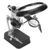Oyhhalginate Adjustable Magnifier Auxiliary Clip with LED Light, Desktop Stand for Magnifying Glass, Dual Lens 10X Magnification Kit with USB Charging Base for Electronics Repair view 2