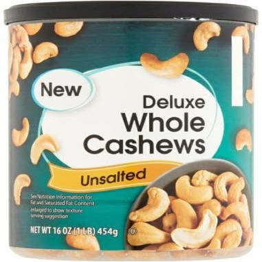 Deluxe Whole Unsalted Cashews Premium 16 oz Nut Pack for Snacking, Baking & Cooking